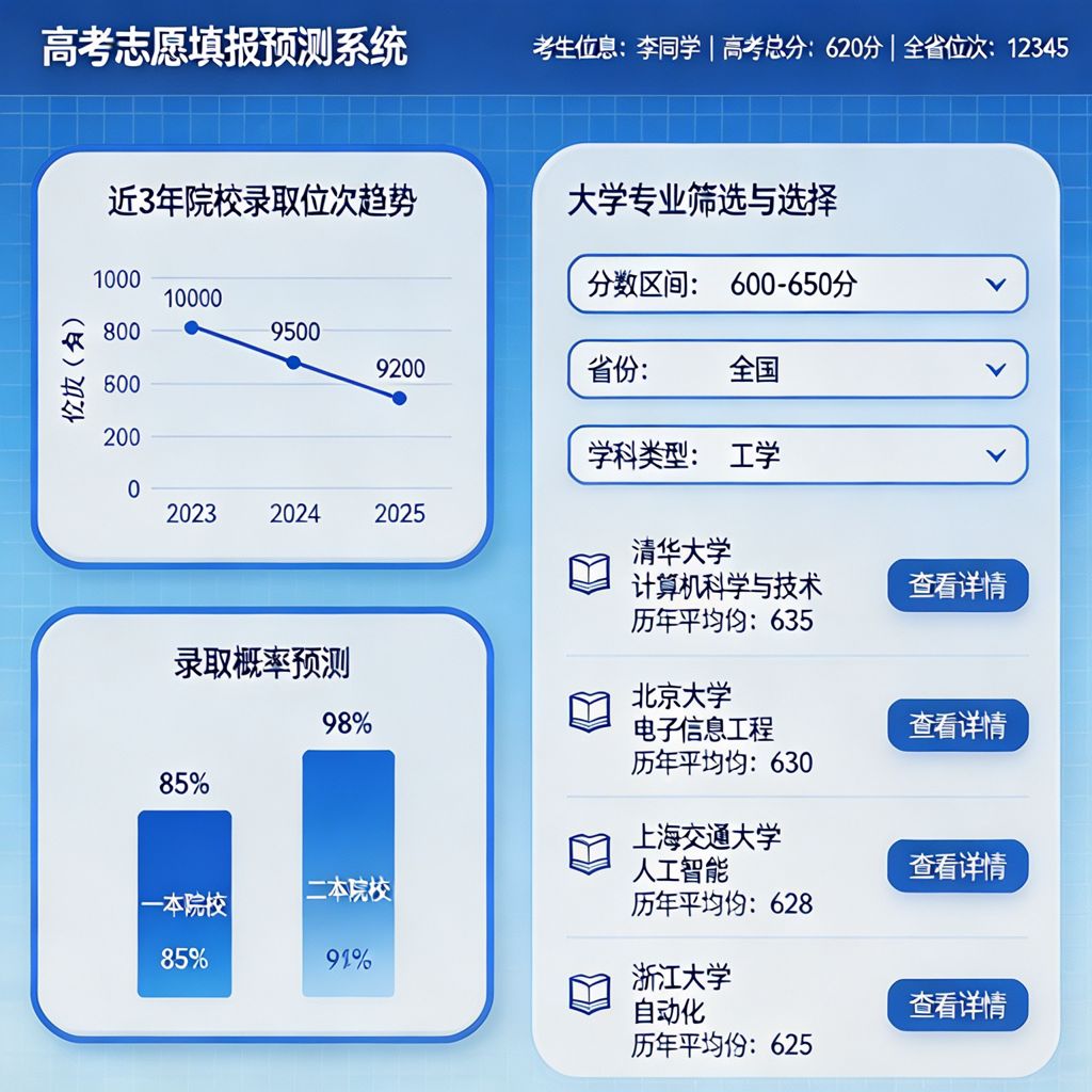 高考志愿填报预测系统界面